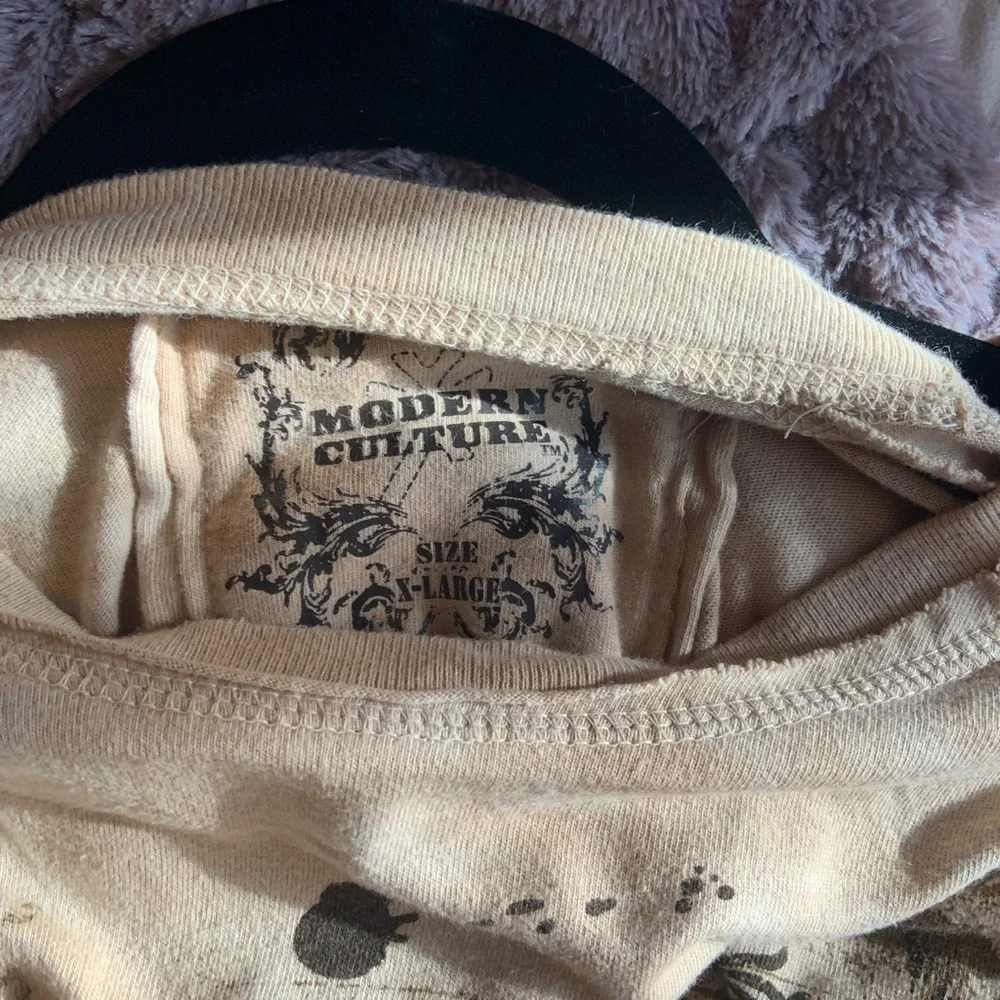 Men's Beige Graphic Long Sleeve Shirt - Picture 3 of 3